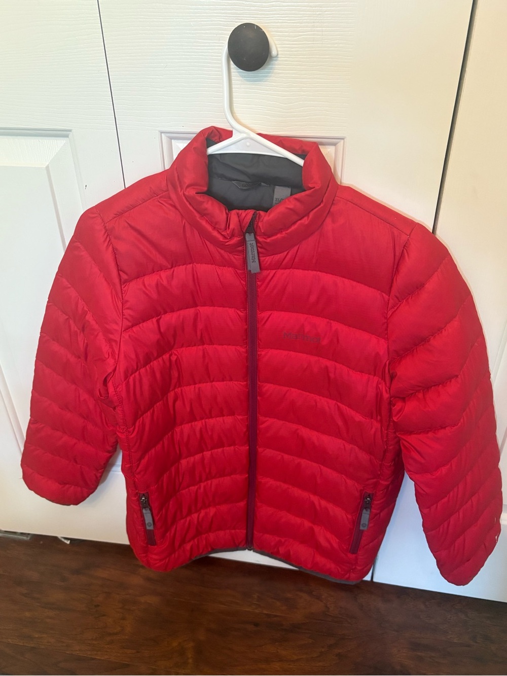 Kids Red Down Puffer Marmot Jacket XL